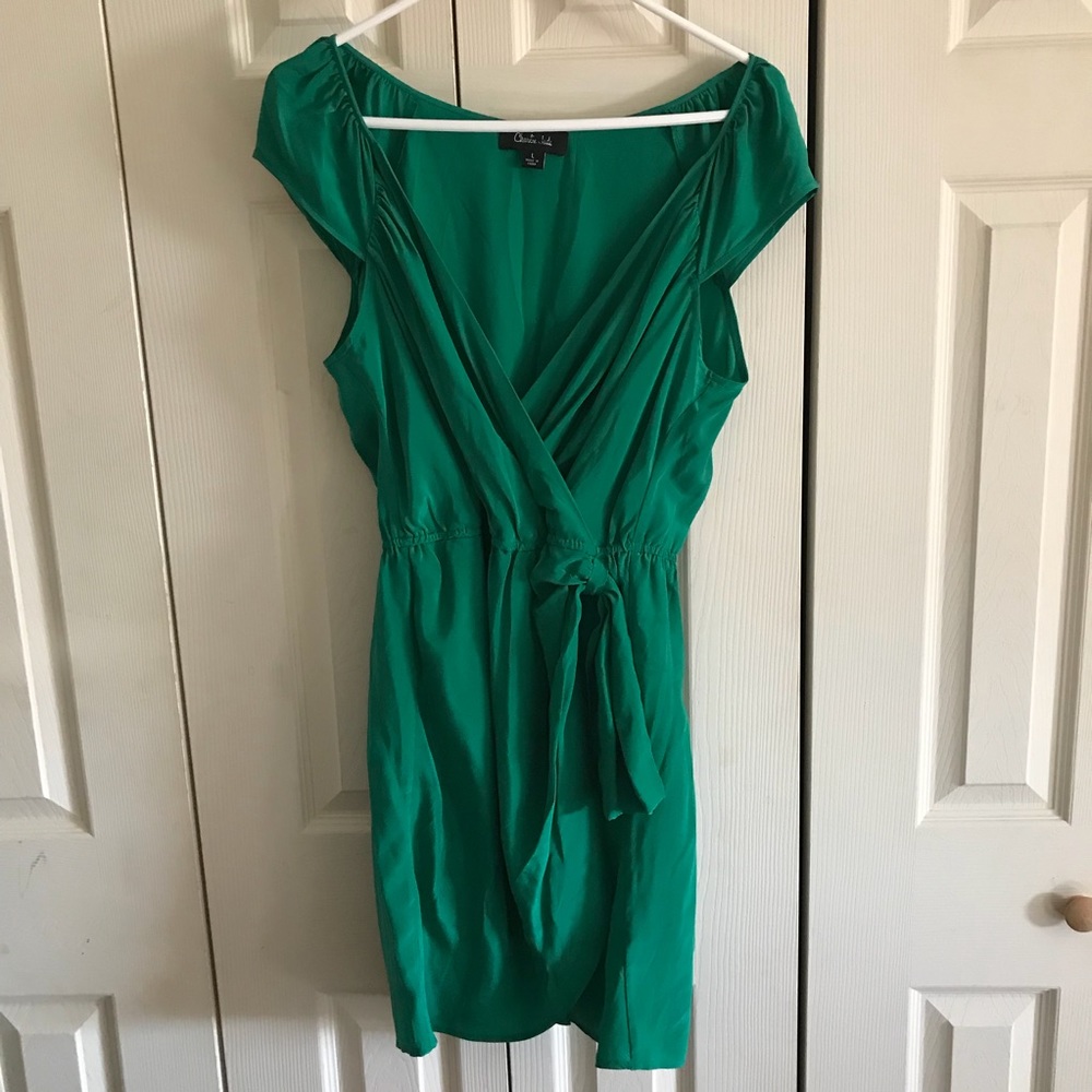 Charlie Jade Green silk dress size Large